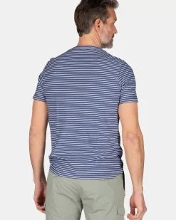 NZA New Zealand Auckland T-Shirts|Gestreept T-Shirt Van Katoen-Dusk Navy