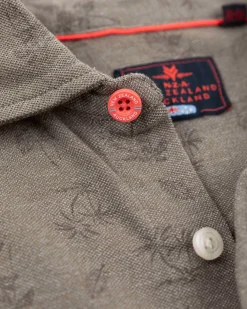 NZA New Zealand Auckland Overhemden|Grijs Overhemd Met Bloemenprint-Misty Army
