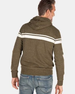 NZA New Zealand Auckland Sweats|Groene Hoodie Met Witte Streep-Jacket Army