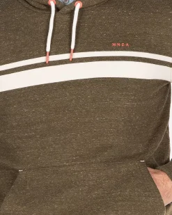 NZA New Zealand Auckland Sweats|Groene Hoodie Met Witte Streep-Jacket Army