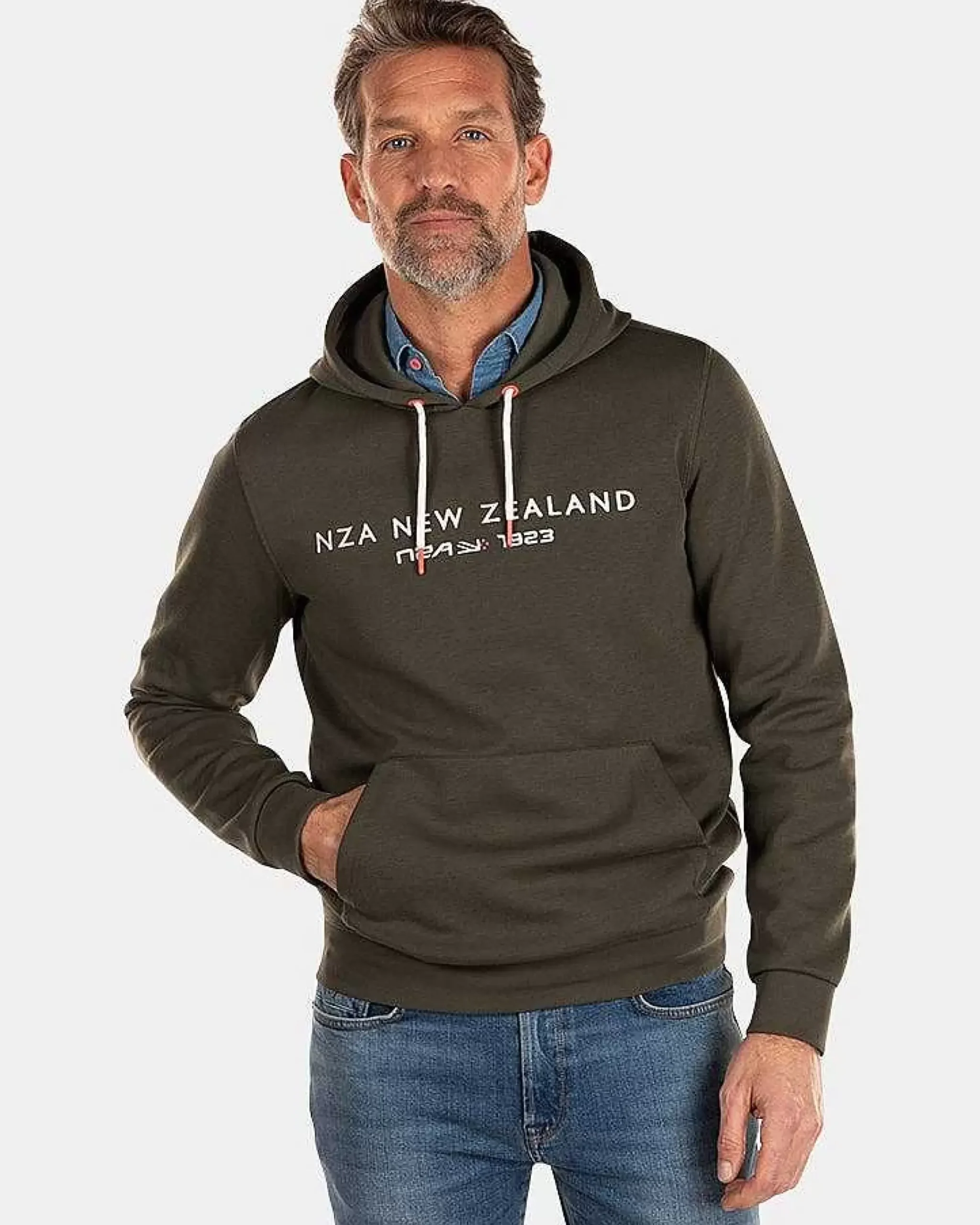 NZA New Zealand Auckland Sweats|Hoodie Met Groot Logo-Jacket Army