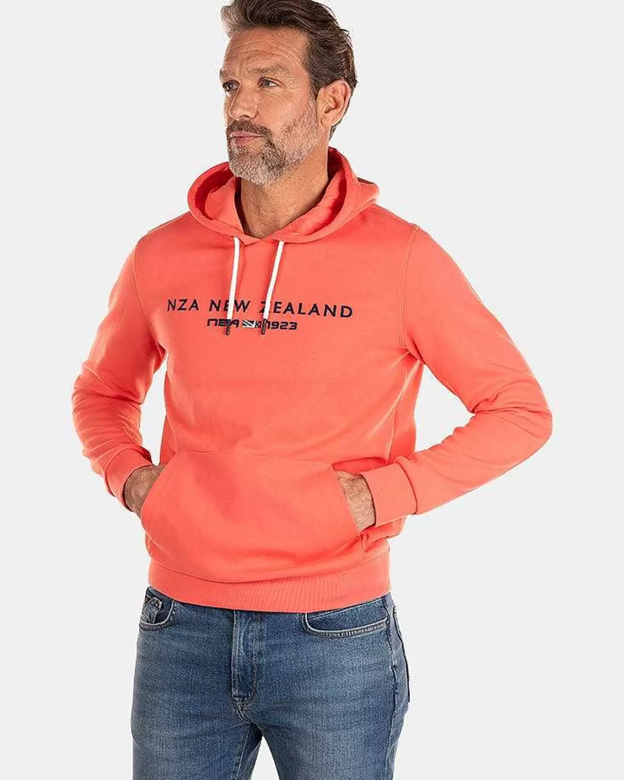 NZA New Zealand Auckland Sweats|Hoodie Met Groot Logo-Red Cider