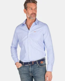 NZA New Zealand Auckland Overhemden|Katoenen Blauw Overhemd-Rhythm Blue
