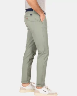NZA New Zealand Auckland Broeken|Katoenen Chino Met Stretch-Mellow Army