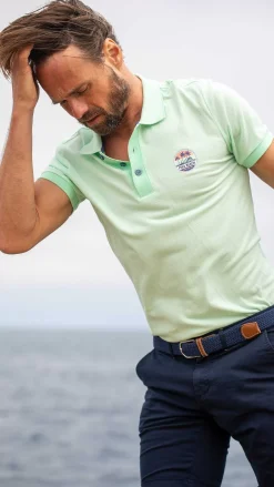 NZA New Zealand Auckland Polo-Shirts|Katoenen Effen Polo-Teal Green