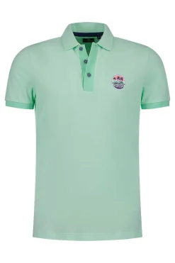 NZA New Zealand Auckland Polo-Shirts|Katoenen Effen Polo-Teal Green