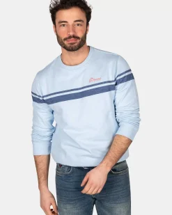NZA New Zealand Auckland Sweats|Katoenen Longsleeve Met Ronde Hals-Rhythm Blue