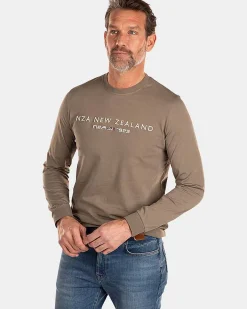 NZA New Zealand Auckland T-Shirts|Katoenen Longsleeve-Misty Army