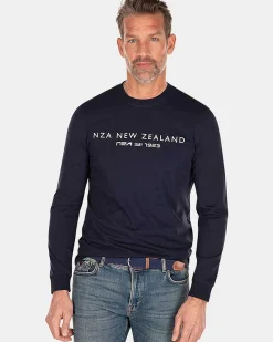 NZA New Zealand Auckland T-Shirts|Katoenen Longsleeve-Traditional Navy