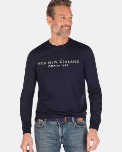NZA New Zealand Auckland T-Shirts|Katoenen Longsleeve-Traditional Navy