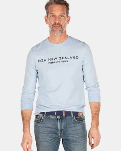 NZA New Zealand Auckland T-Shirts|Katoenen Longsleeve-Universal Blue
