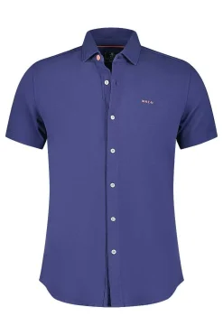 NZA New Zealand Auckland Overhemden|Katoenen Overhemd Met Korte Mouw-Dusk Navy
