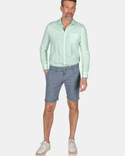 NZA New Zealand Auckland Overhemden|Katoenen Overhemd -Teal Green