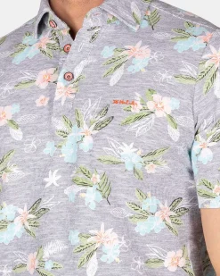 NZA New Zealand Auckland Polo-Shirts|Katoenen Polo Met Bloemenprint-Traditional Navy