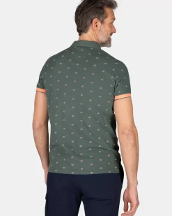 NZA New Zealand Auckland Polo-Shirts|Katoenen Polo Met Kleine Print-Chalk Green