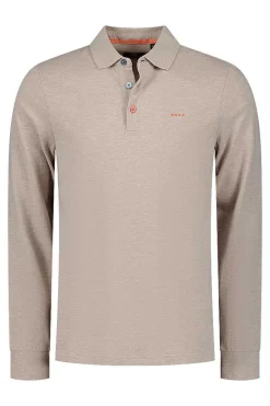 NZA New Zealand Auckland Polo-Shirts|Katoenen Polo Met Lange Mouwen-Shimmering Sand