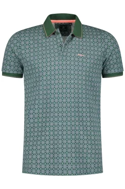 NZA New Zealand Auckland Polo-Shirts|Katoenen Polo Met Print-Chalk Green