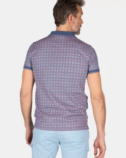 NZA New Zealand Auckland Polo-Shirts|Katoenen Polo Met Print-Dusk Navy