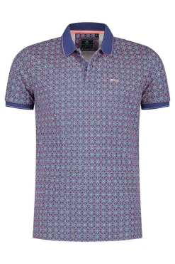 NZA New Zealand Auckland Polo-Shirts|Katoenen Polo Met Print-Dusk Navy