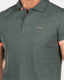 NZA New Zealand Auckland Polo-Shirts|Katoenen Polo Met Stippen-Chalk Green