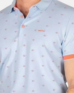 NZA New Zealand Auckland Polo-Shirts|Katoenen Polo Met Stippen -Rhythm Blue
