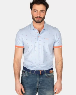 NZA New Zealand Auckland Polo-Shirts|Katoenen Polo Met Stippen -Rhythm Blue