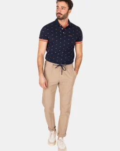 NZA New Zealand Auckland Polo-Shirts|Katoenen Polo Met Stippen -Traditional Navy