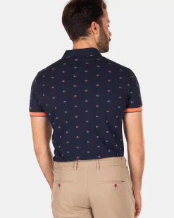 NZA New Zealand Auckland Polo-Shirts|Katoenen Polo Met Stippen -Traditional Navy