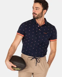 NZA New Zealand Auckland Polo-Shirts|Katoenen Polo Met Stippen -Traditional Navy