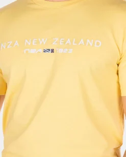 NZA New Zealand Auckland T-Shirts|Katoenen T-Shirt Met Logo-Iguana Yellow
