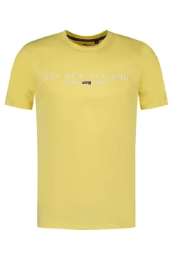 NZA New Zealand Auckland T-Shirts|Katoenen T-Shirt Met Logo-Iguana Yellow