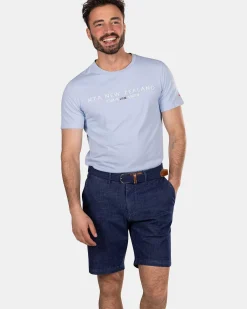 NZA New Zealand Auckland T-Shirts|Katoenen T-Shirt Met Logo-Rhythm Blue