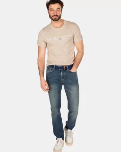 NZA New Zealand Auckland T-Shirts|Katoenen T-Shirt Met Logo-Shimmering Sand