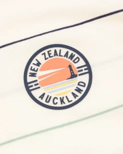 NZA New Zealand Auckland T-Shirts|Katoenen T-Shirt Met Strepen-Cream