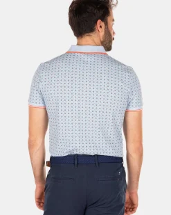 NZA New Zealand Auckland Polo-Shirts|Lichtblauwe Polo Met Stippen-Rhythm Blue