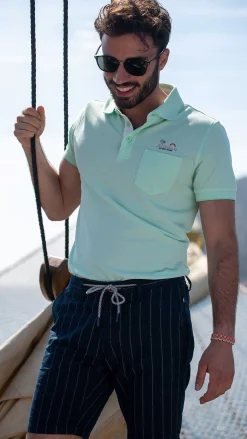NZA New Zealand Auckland Polo-Shirts|Lichte Katoenen Polo-Teal Green