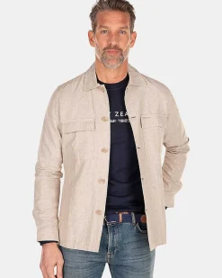 NZA New Zealand Auckland Overhemden|Linnen Overshirt-Shimmering Sand