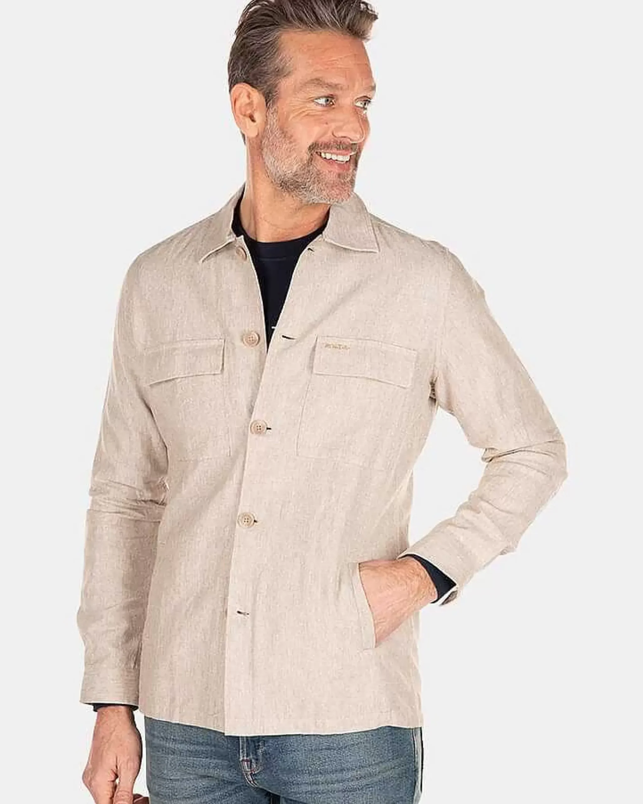 NZA New Zealand Auckland Overhemden|Linnen Overshirt-Shimmering Sand