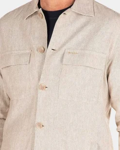 NZA New Zealand Auckland Overhemden|Linnen Overshirt-Shimmering Sand