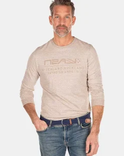 NZA New Zealand Auckland T-Shirts|Longsleeve Met Ronde Hals-Shimmering Sand