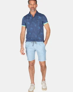 NZA New Zealand Auckland Polo-Shirts|Navy Polo Met Bloemen-Dusk Navy