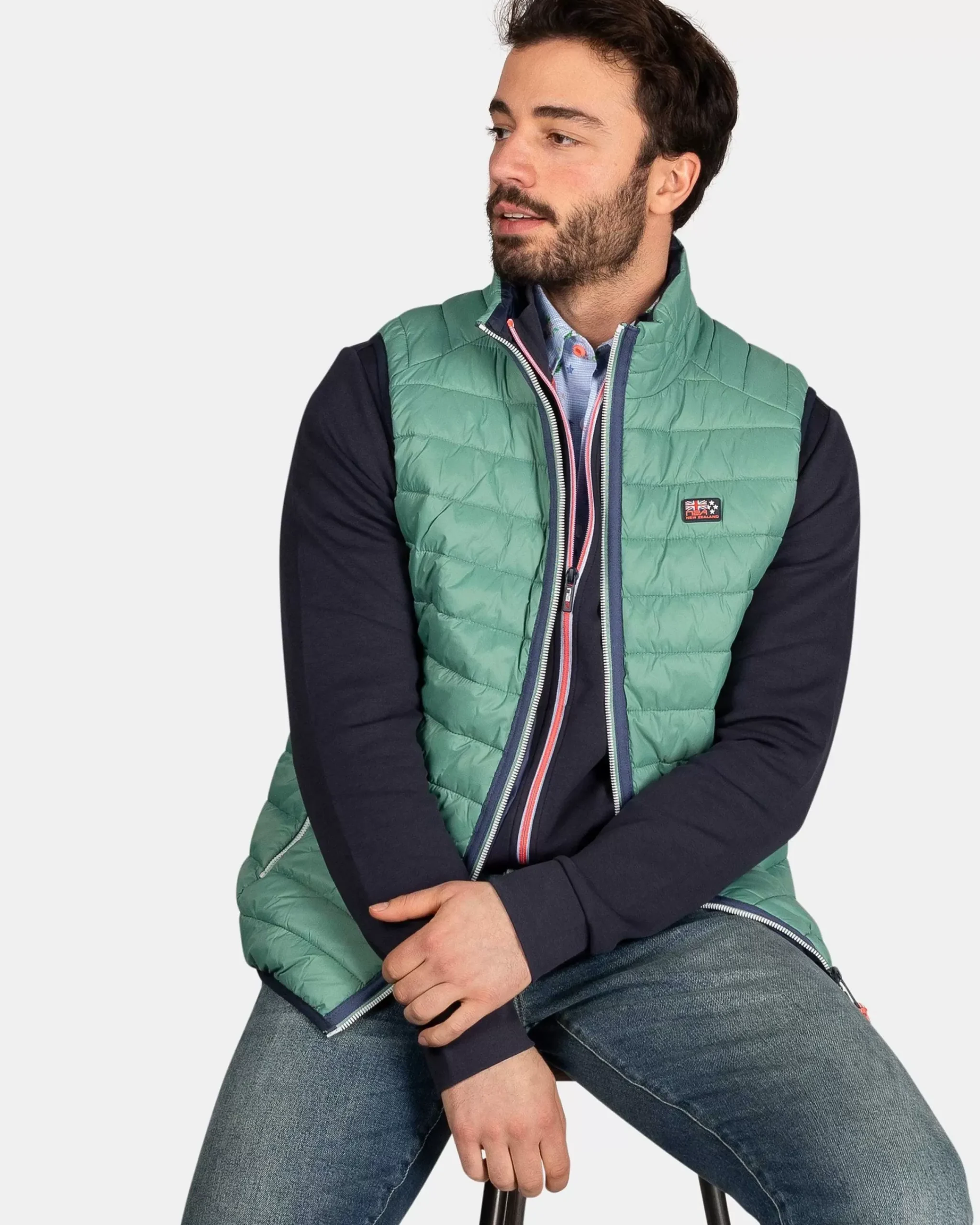 NZA New Zealand Auckland Jassen|Nylon Bodywarmer-Amazon Green