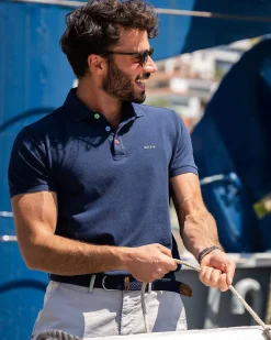 NZA New Zealand Auckland Polo-Shirts|Nza Heritage Cotton Polo Shirt-Key Navy