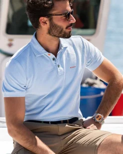 NZA New Zealand Auckland Polo-Shirts|Nza Heritage Polo Shirt-Bright Sky