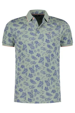 NZA New Zealand Auckland Polo-Shirts|Polo Met Bladprint-Mellow Army