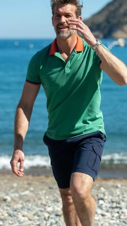 NZA New Zealand Auckland Polo-Shirts|Sportieve Effen Polo-Amazon Green