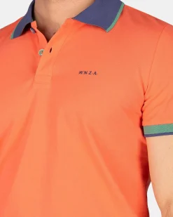 NZA New Zealand Auckland Polo-Shirts|Sportieve Effen Polo-Golden Orange