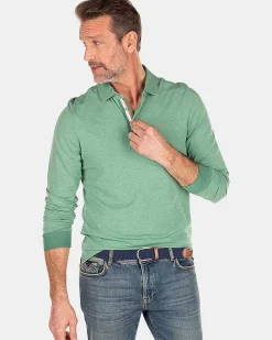 NZA New Zealand Auckland Polo-Shirts|Stretch Polo Met Lange Mouw-Amazon Green