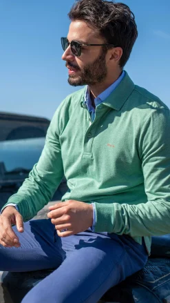 NZA New Zealand Auckland Polo-Shirts|Stretch Polo Met Lange Mouw-Amazon Green