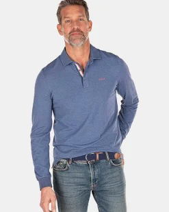NZA New Zealand Auckland Polo-Shirts|Stretch Polo Met Lange Mouw-Dusk Navy